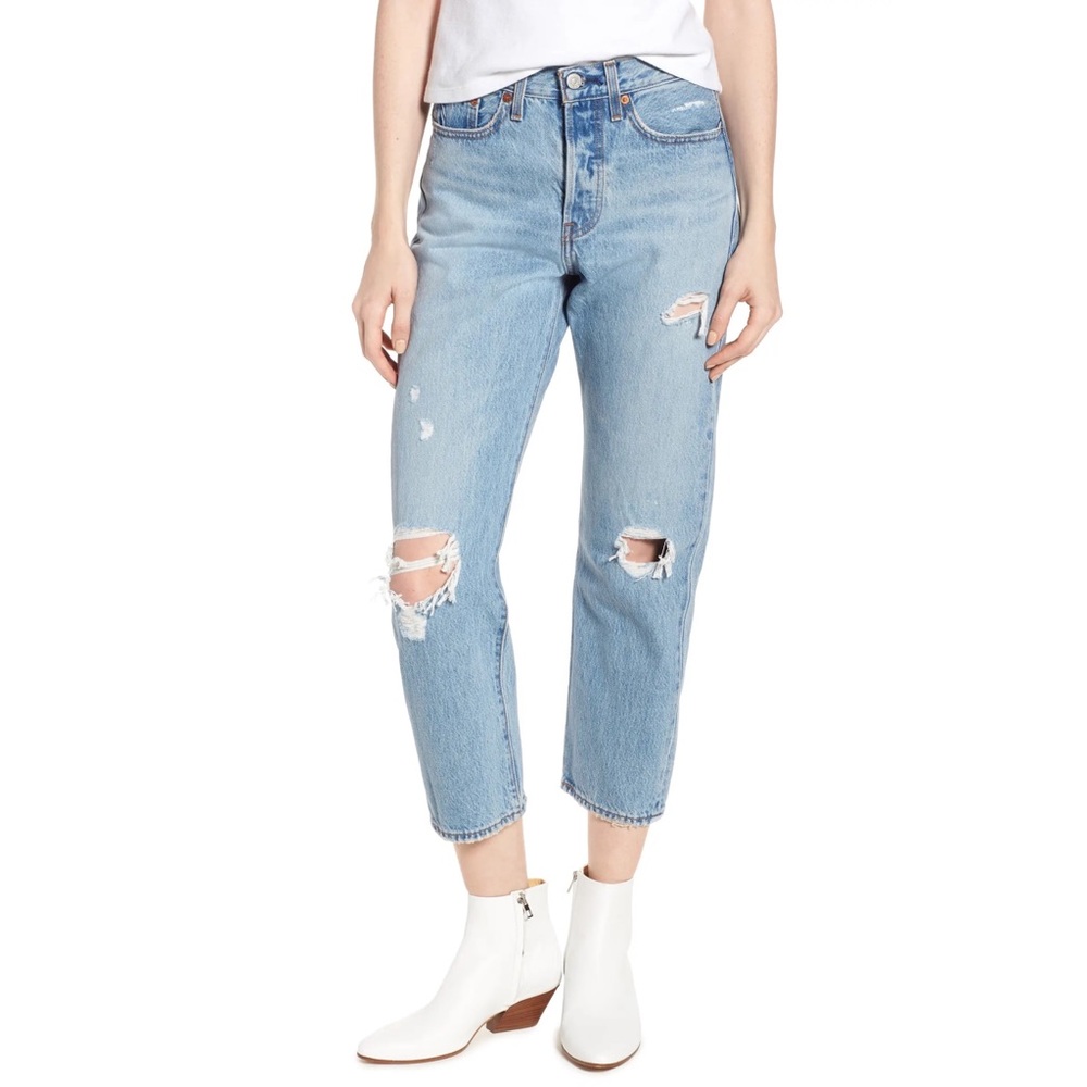 Wedgie Straight Ripped Jeans - High Rise - Picture 5 of 7